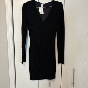 NWT H&M black ruched dress